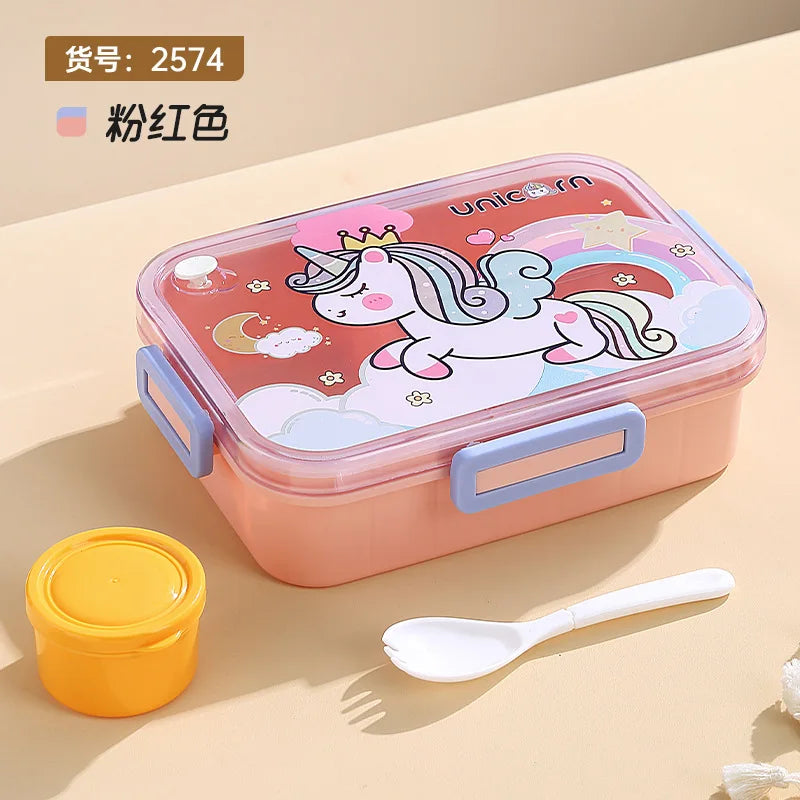Boîte à déjeuner mignonne pour enfants, filles et garçons, avec compartiments, boîte à déjeuner Bento, étanche, boîtes à collations alimentaires pour enfants, nouveau 2025