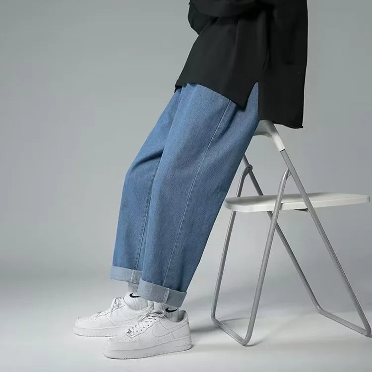 Boyfriend Vintage mode droite décontracté ample Denim Cargo pantalon hommes concepteur imprime étoile jean Streetwear ample jambe large jean