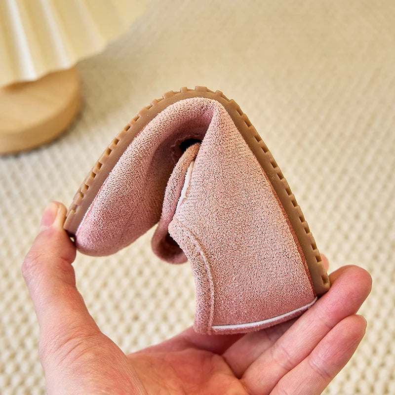 Chaussures en cuir pour enfants 2025 printemps automne nouvelles filles coréennes chaussures de princesse à semelles souples givrées sandale Super douce et confortable