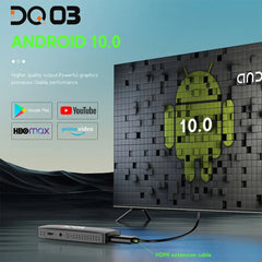 DQ03 Mini TV Stick, Façades, Android 10, Core ARM, Cortex A53, 2 Go, 16 Go, Support 4K, H.dissis, WiFi 2.4G et 5.8G Streaming Smart TV Box, 1 Go, 8 Go