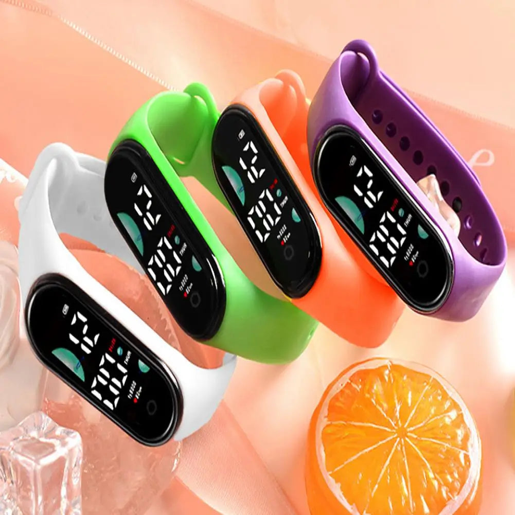 Montre de sport électronique pour enfants, étanche, grand écran de police, affichage LED, Shoous, date automatique, calendrier complet, montre numérique