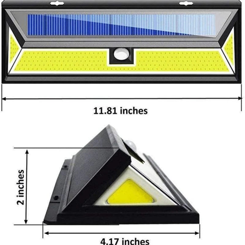 180 COB Outdoor Solar Lights, Solar LED Wall Light, Motion Sensor, Waterproof, 3 Modes, Super Bright for Garden, Front Door, Driveway, Garage