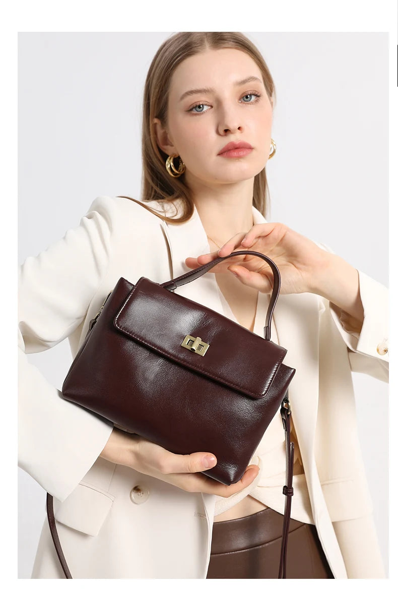Sac fourre-tout en cuir de vachette véritable pour femme, sac à main en cuir souple pour femme, sacs à bandoulière à la mode, designer de luxe, initié féminin