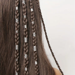 40 pièces/ensemble accessoires de cheveux Loc bijoux de cheveux pour tresses style de cheveux bricolage anneaux de cheveux creux en métal pour diverses décorations/accessoires