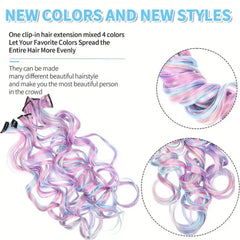 Set of 3/5/8/10 pieces, 22-inch curly synthetic hair extensions for women, perfect for Christmas gifts and Halloween parties