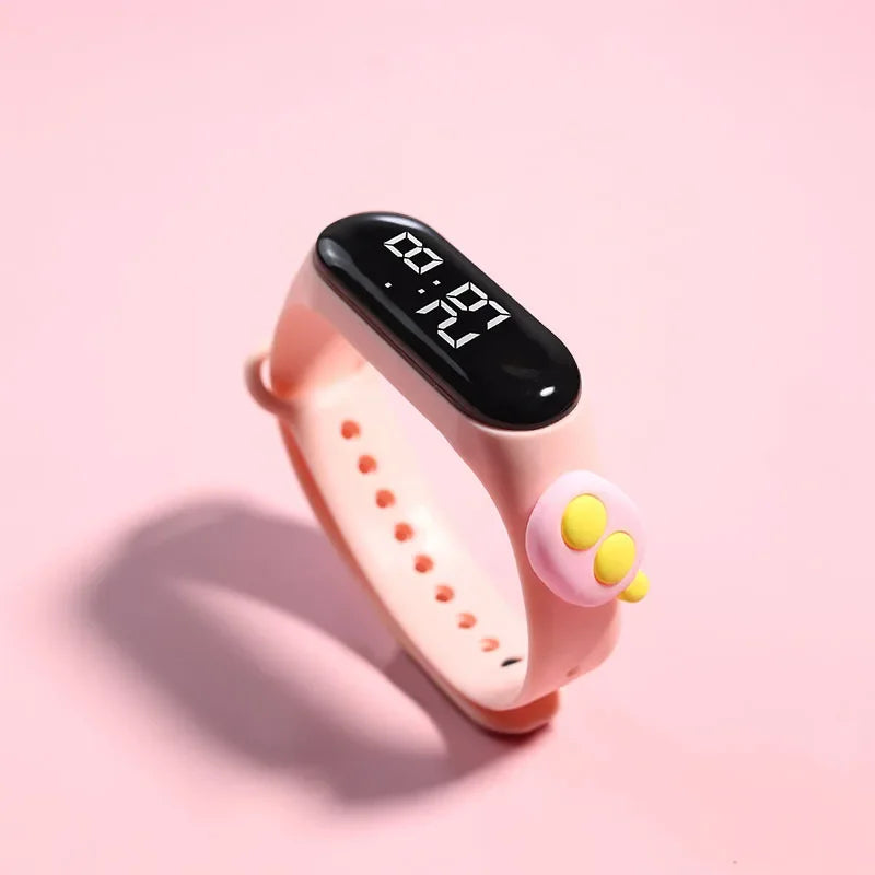 Montre numérique en silicone pour enfants, montres de sport pour enfants, montres électroniques pour filles, montre-bracelet de dessin animé LED, mode