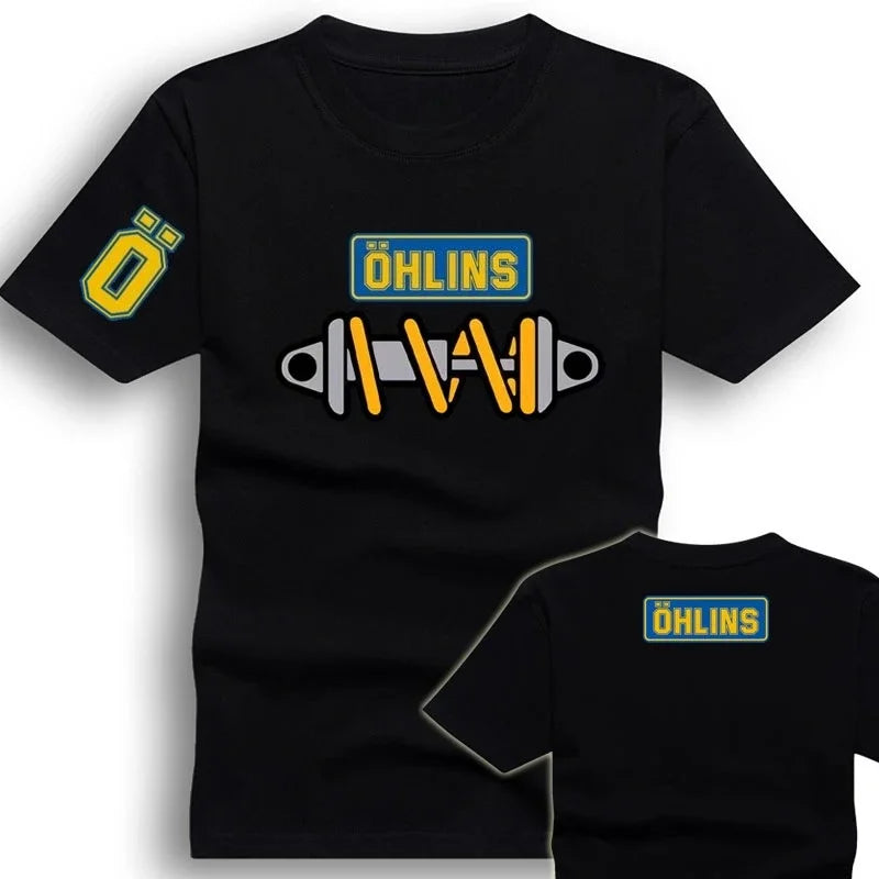 Desktop_Amazing Men's Ohlins Shock Suspension Car Motorcycle Sport Racing T-Shirt Summer Casual Oversized Short Sleeve