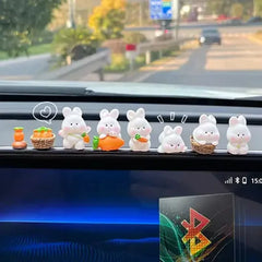 Accessoires d'intérieur de voiture, décorations de console centrale de voiture, accessoires de voiture de lapin mignon, accessoires de véhicule électrique