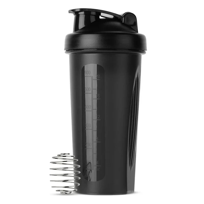 Bouteille Shaker de 600ml, bouteille en plastique Shaker de protéines de 20oz, bouteille de Fitness Portable pour les amateurs de Fitness et les athlètes