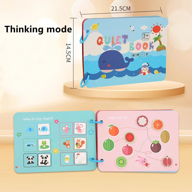 Livre silencieux, jouets d'activité éducative pour enfants, carte occupée à plusieurs reprises, pâte, Puzzle assorti, livres de Cognition, jeu Montessori pour bébé