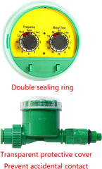 Automatic electronic outdoor sprinkler hose, green plastic, garden, clay, timer