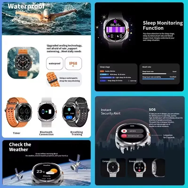 2025 nouvelle montre DT 7 montre Ultra intelligente hommes 32GB mémoire vidéo GPS NFC 47mm AMOLED Fitness sport Tracker santé montres intelligentes femmes