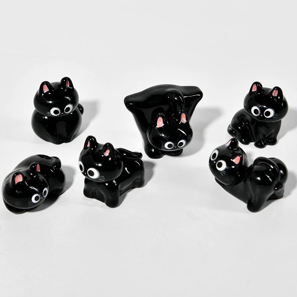 Cartoon resin cat figurine, mini kitten, tilted head, home decorations, small creative figurines for car and desk mounting