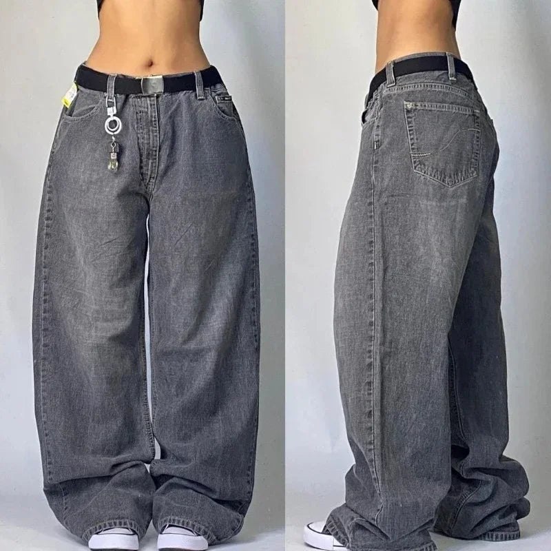 Y2K – jean Baggy en Denim pour femmes, pantalon Cargo, Vintage, multi-poches, taille haute, nouveau pantalon large gothique Harajuku, Streetwear