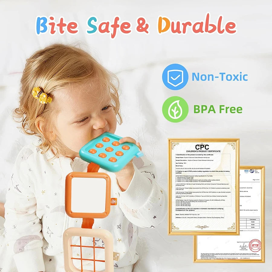 Planche occupée pour tout-petits, jouets sensoriels Montessori pour bébés, motricité Fine, avion de voyage, Cube d'activité, jouets cadeau pour garçons et filles