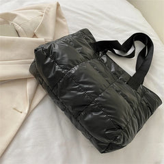 Mode femmes sac fourre-tout grande capacité coton rembourré dames fourre-tout sacs à main losange sac à provisions matelassé solide pour les voyages de loisirs