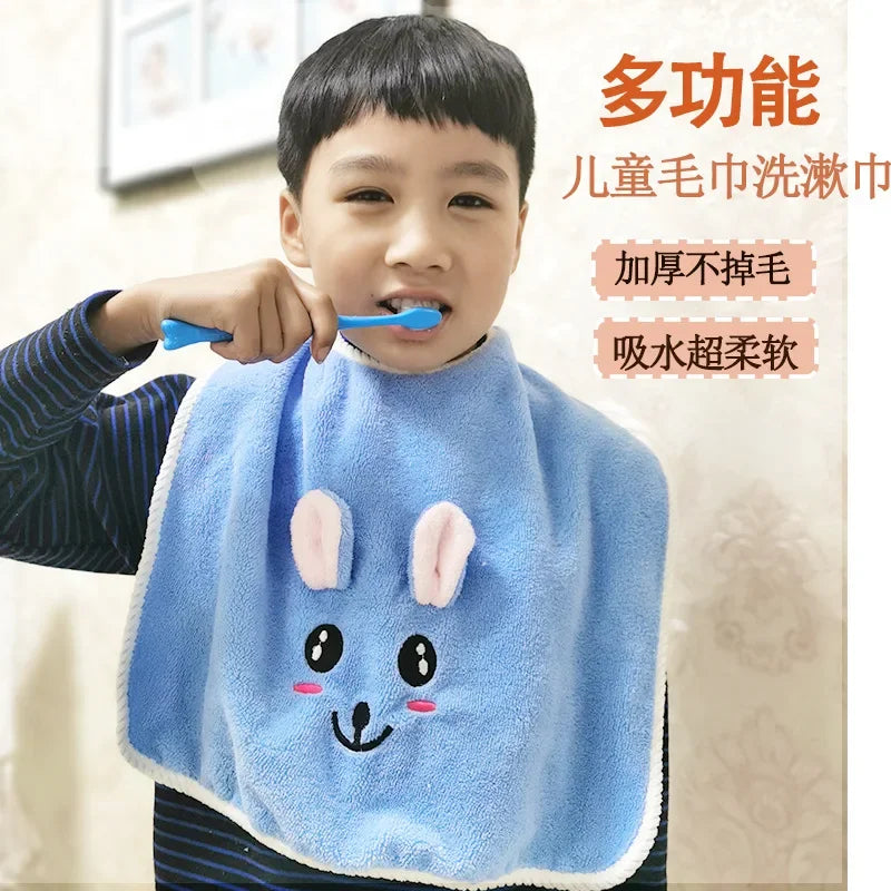 Bavoirs pour bébés pour enfants, serviette de lavage du visage, serviette de salive douce, pour garçons et filles, apprentissage du brossage des dents, pour enfants de 3 à 8 ans