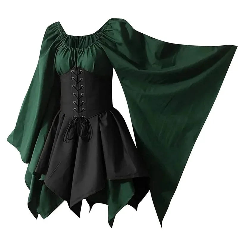 Costume médiéval pour femmes, robe médiévale de la Renaissance, fée elfe, Costume traditionnel Viking irlandais, oreille d'elfe pour fête d'halloween