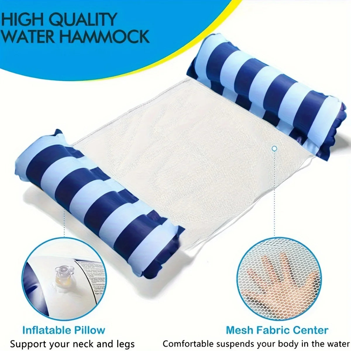 Chaises longues de piscine à rayures de qualité supérieure – Matelas de bain de soleil durables, parfait pour les fêtes à la piscine et les aventures sur la plage