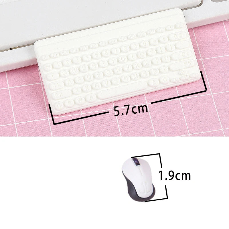 Clavier/souris sans fil Miniature, accessoires d'ordinateur pour poupée, maison de poupée 1/12, ornement de bureau/salle de sport électronique
