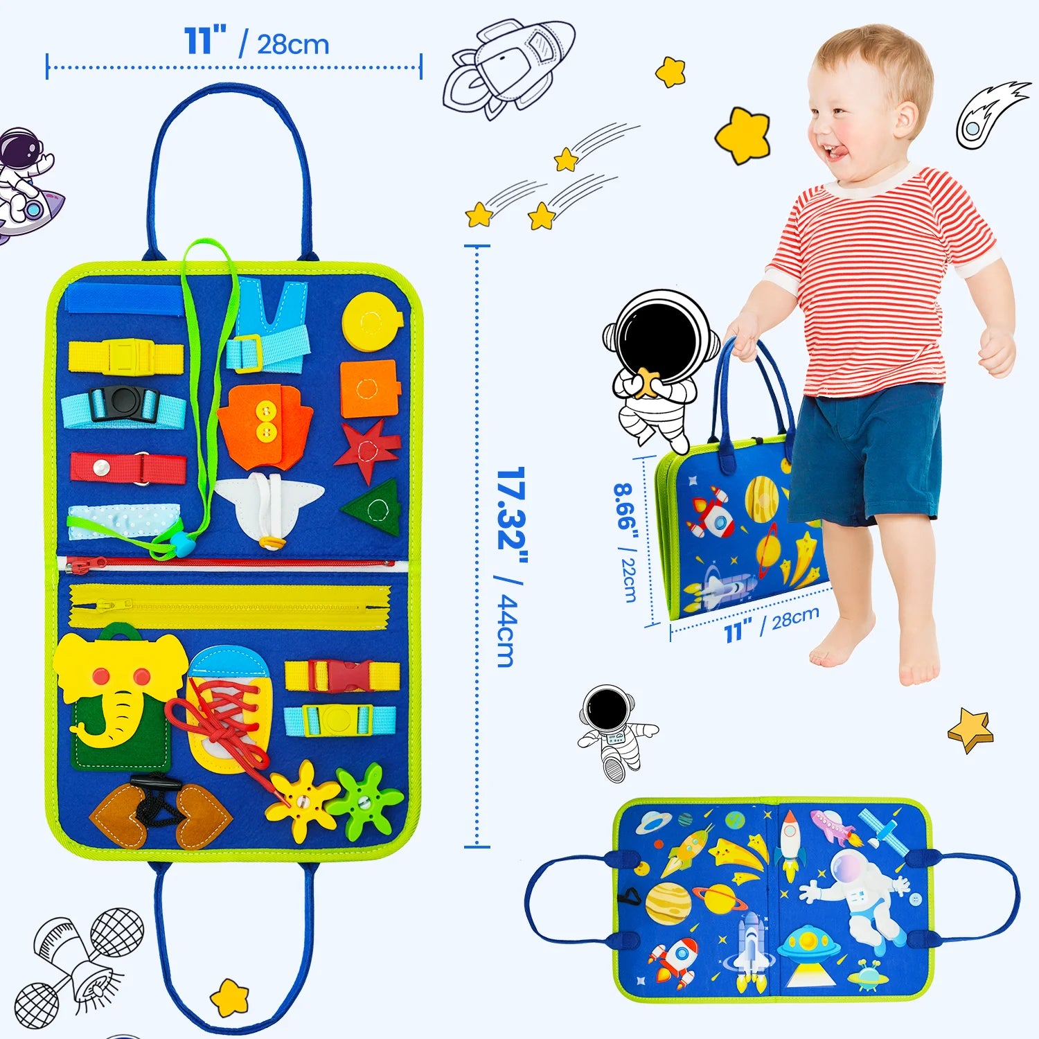 Livre d'activité Montessori en feutre pour tout-petits, planches sensorielles, motricité Fine, livre silencieux, jouets d'apprentissage préscolaire, cadeau éducatif