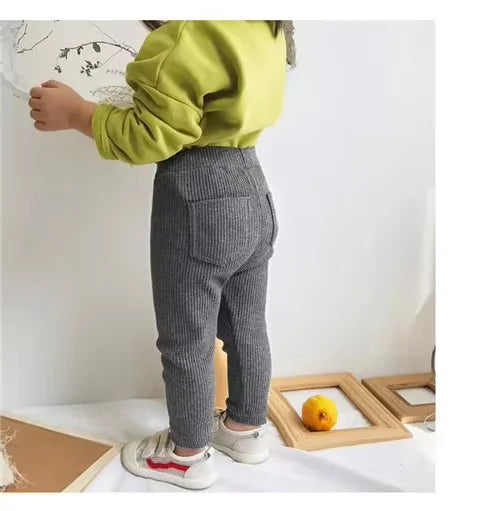 Children's trousers for girls and boys, solid color, large size, PP children's trousers, spring and autumn, baby and toddler long casual trousers, children's trousers, 1-6 years