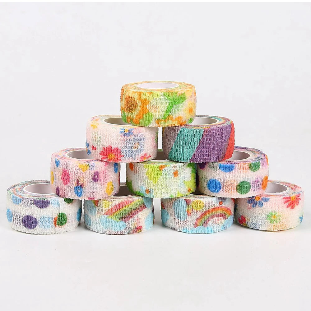 5-piece set self-adhesive elastic bandage, first aid wrap, sprain, cohesive elastic bandage, sports injury, finger bandage, adhesive wrap