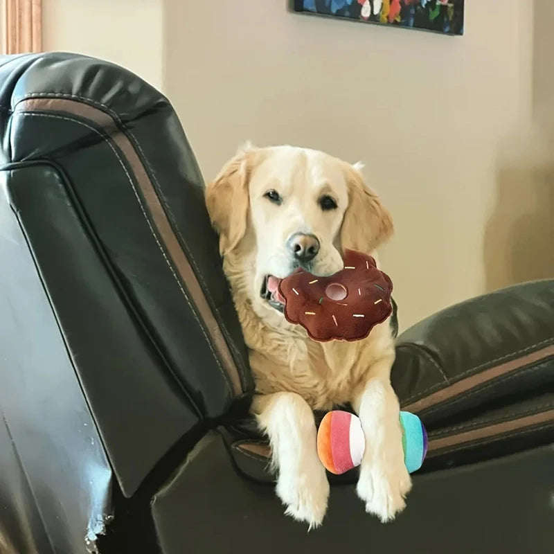 Ensemble de 7 jouets sonores pour chiots, en peluche, à mâcher, collations aux fruits et légumes, adaptés aux jeux mignons