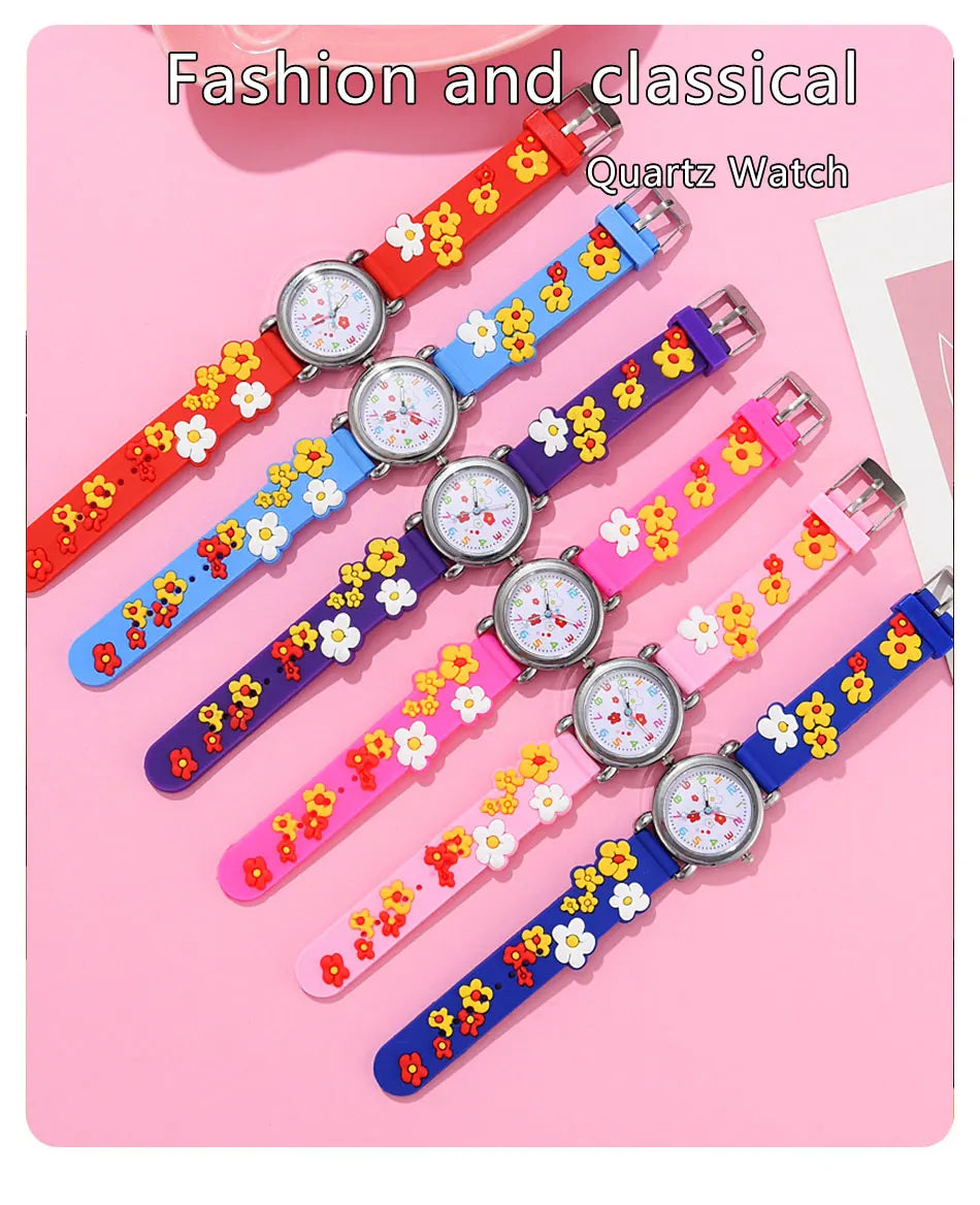 Nouveaux enfants montres dessin animé montres rose Silicone Quartz montre-bracelet cadeau d'anniversaire fille garçon enfants temps d'étude fille montre Reloj