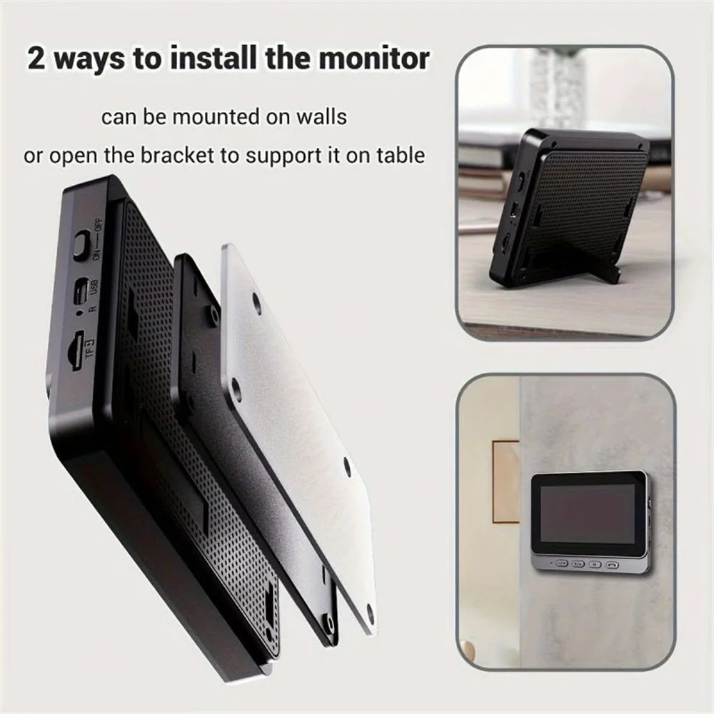 Ensemble de caméra de sonnette vidéo sans fil, caméra de sécurité intelligente avec Vision nocturne, WiFi 2.4G, HD, détection de mouvement, stockage en nuage