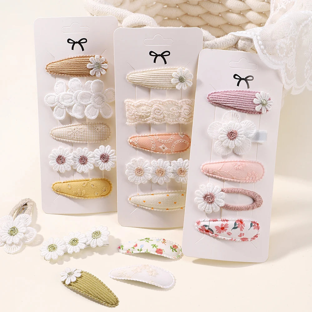 Enfants frais pince à cheveux ensemble fleur imprimé doux papillon épingles à cheveux enfants BB cheveux frange Clips Barrettes fille accessoires chapeaux