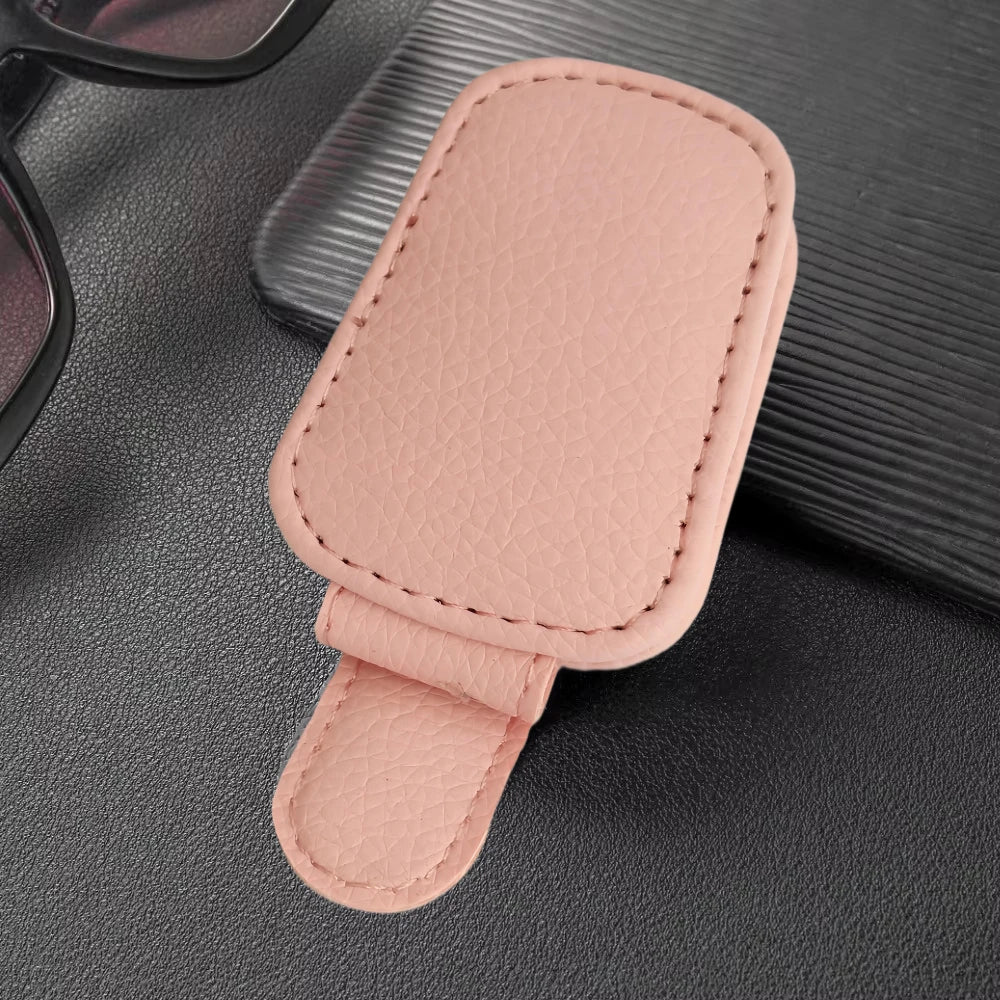 Porte-lunettes de soleil de voiture pour visière de voiture, Clip magnétique en cuir, porte-lunettes, accessoires de voiture de camion pour femmes et hommes