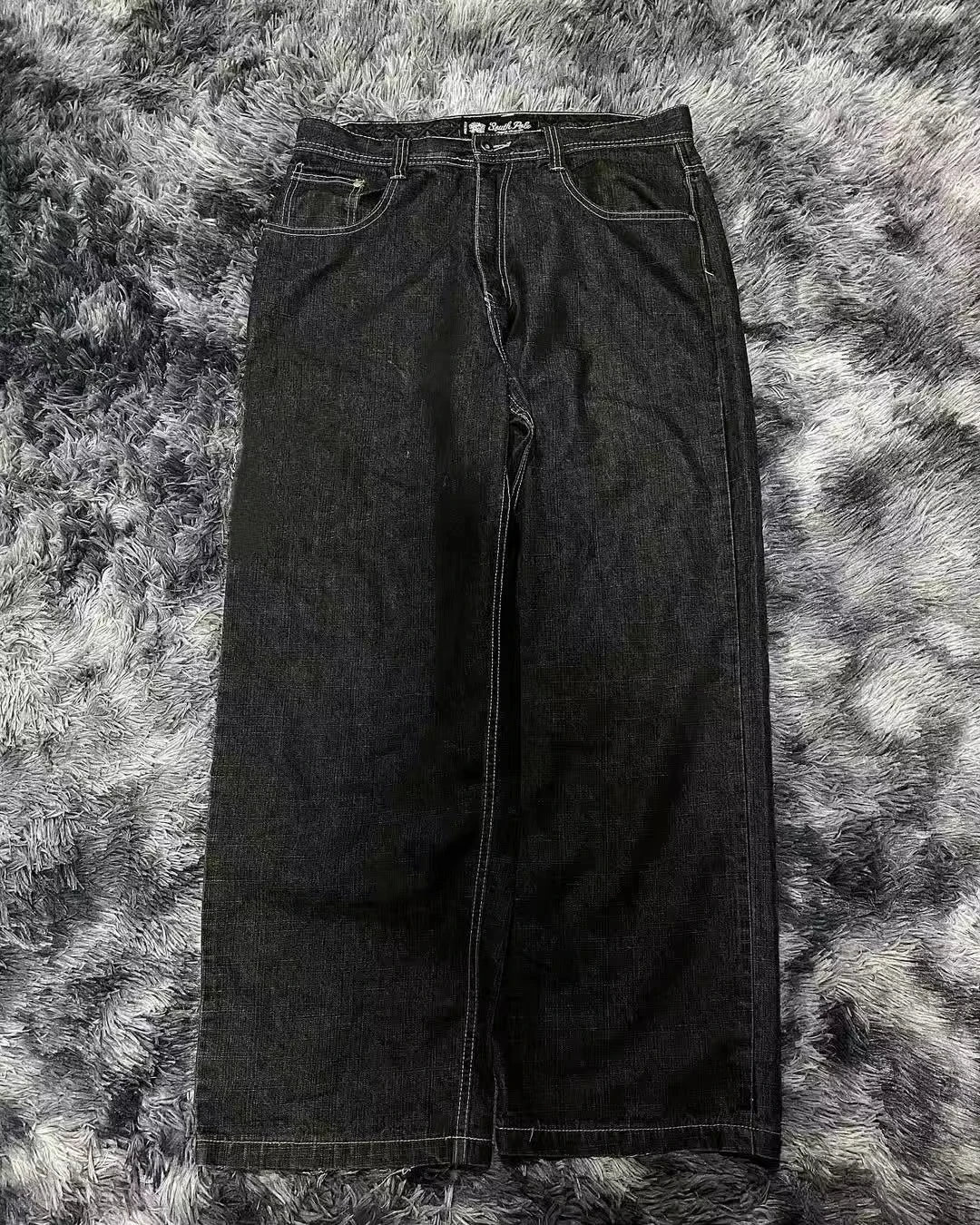 American Y2K 2025 New Baggy Wide Leg Black Oversized Jeans Women's Casual Street Joker Denim Pants Couple Jeans Vintage Streetwear