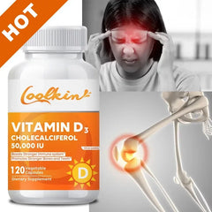 Vitamine D3 haute puissance 50 000 UI - 120 capsules végétariennes - Supplément de vitamine D sans gluten sans OGM