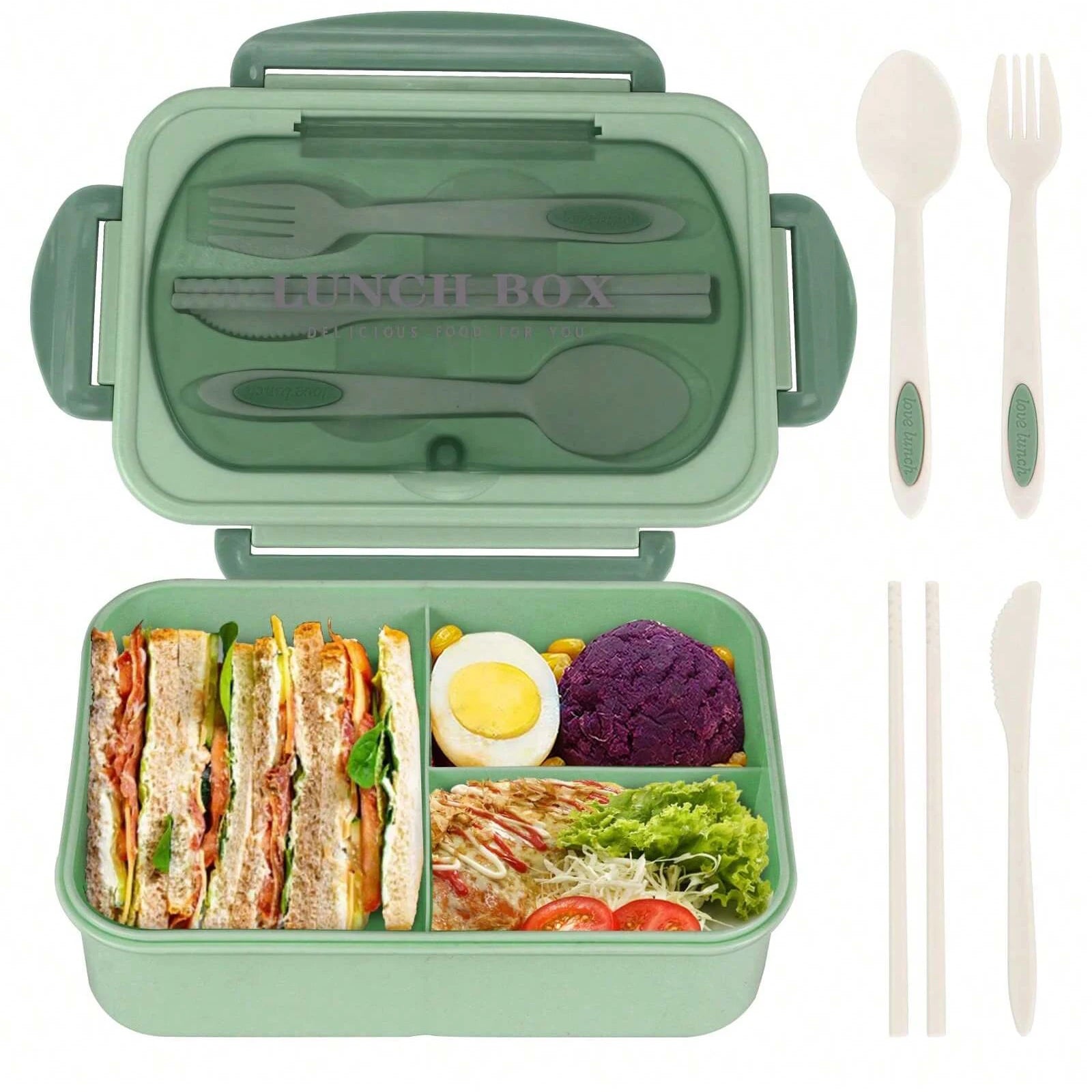 Boîte à Bento pour adultes, conteneurs pour adultes, hommes et femmes avec 4 compartiments, récipient alimentaire pour la rentrée scolaire