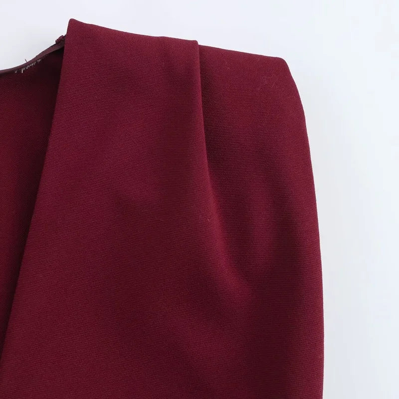 MUJER robes longues plissées pour femmes sans manches robes de soirée pour femmes Chic fête robe mi-longue femme drapée moulante robe pour femme