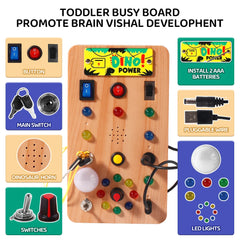Planche occupée Montessori, jouets sensoriels avec interrupteur de lumière LED, planche de commande, activités de voyage, jeux pour enfants