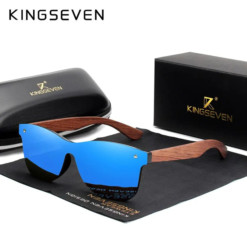 KINGSEVEN lunettes de soleil en bois naturel hommes Vintage classique polarisé mode femmes