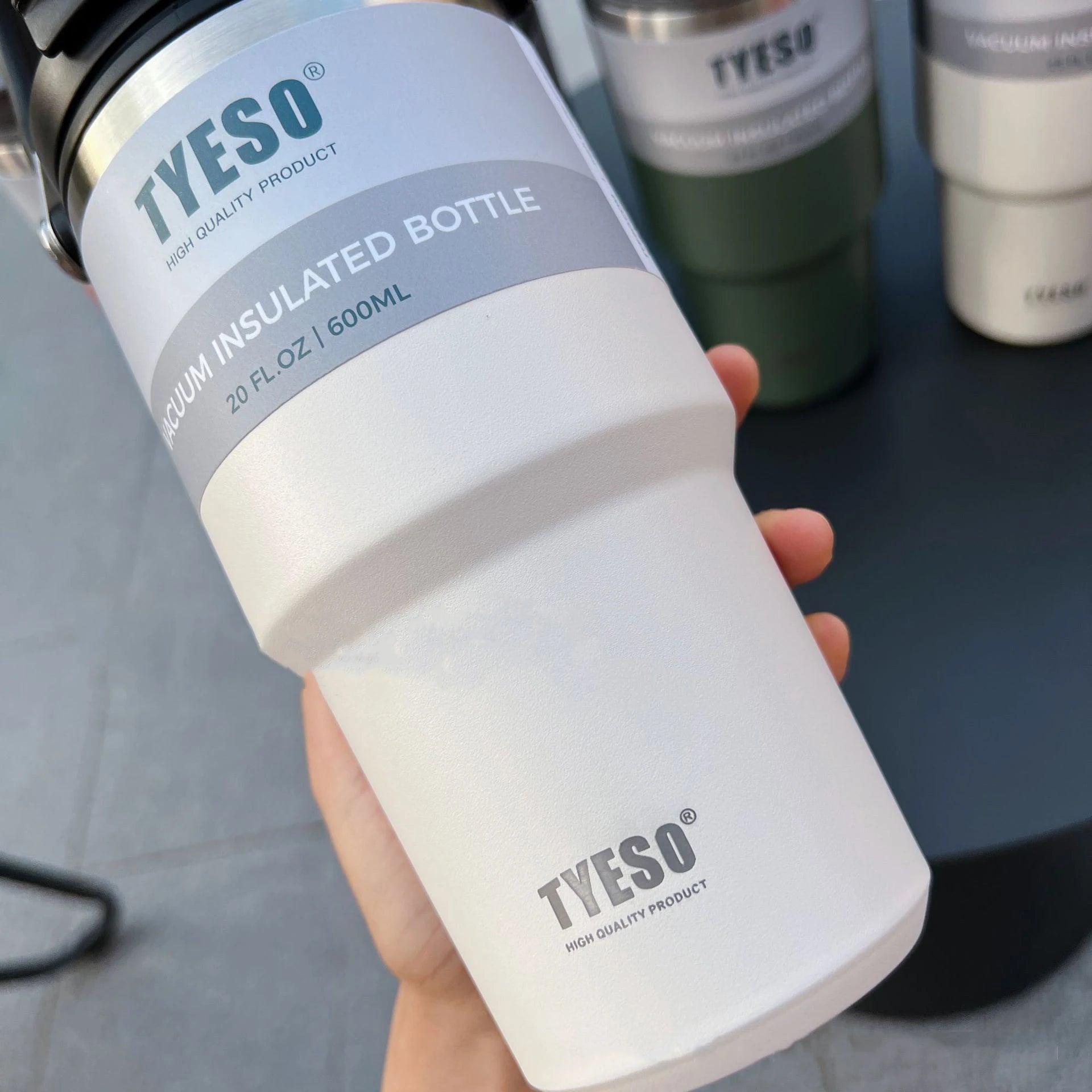 Tyeso Stainless Steel Thermos Coffee Mug, Double-Layer Insulated Travel Mug for Hot and Cold Drinks, Vacuum Flask, Car Water Bottle