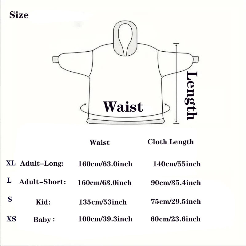 Sweat-shirt à capuche d'hiver pour femmes et hommes, pull polaire géant TV, couverture surdimensionnée avec manches, vêtements citrouille d'halloween pour adultes