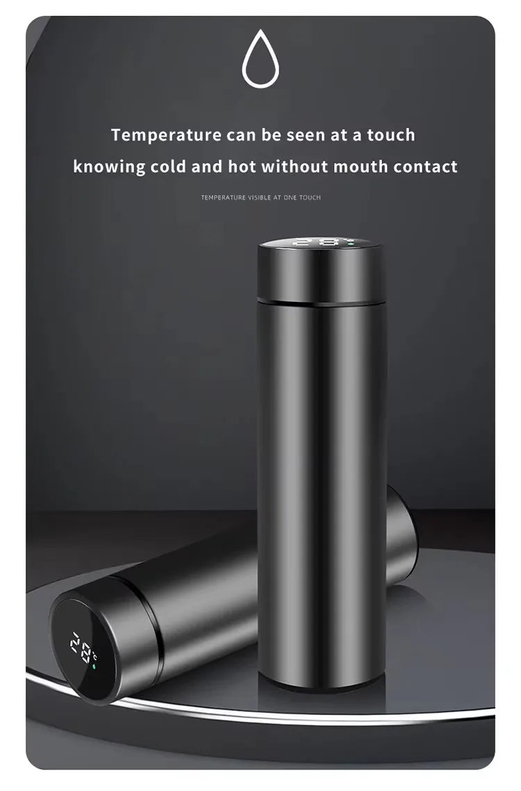 Thermos intelligent en acier inoxydable – Tasse de voyage sous vide à affichage LED (gobelet à thé à café chaud/froid à double température)