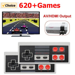 Retro game console, Mini classic video game system, 620 built-in AV games, 8-bit NES FC TV console, gift for adults and children