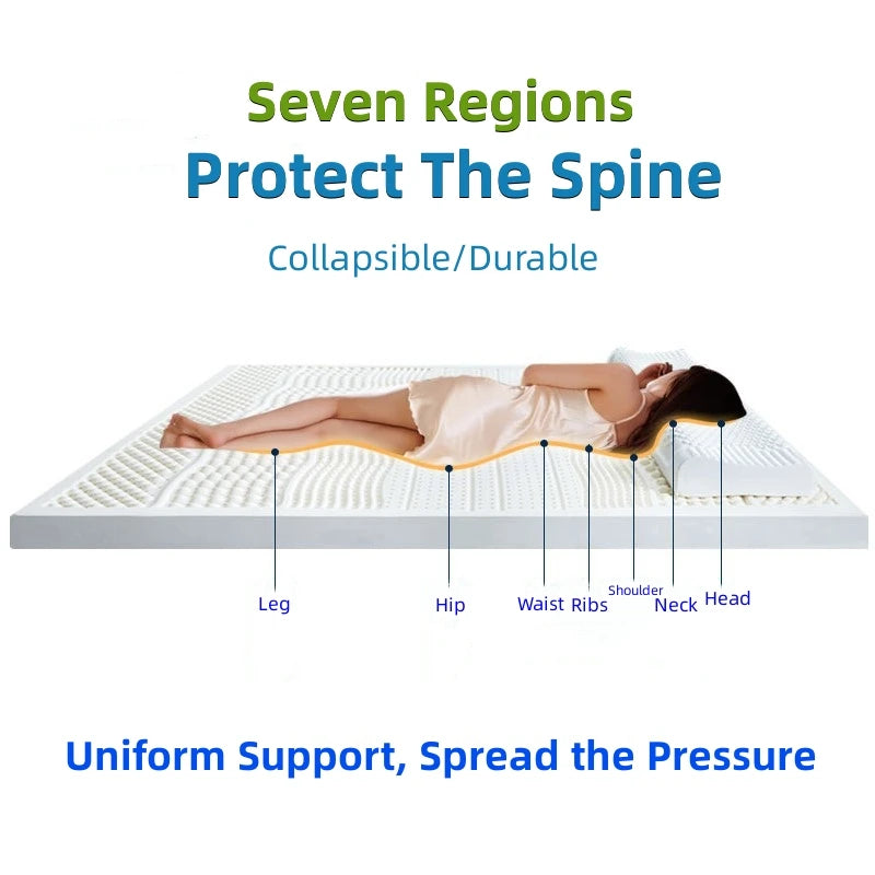 Matelas supérieur en Latex naturel 100%, Source de Latex haut de gamme, liquide pliable, tapis chinois à rebond lent avec housse en coton personnalisable