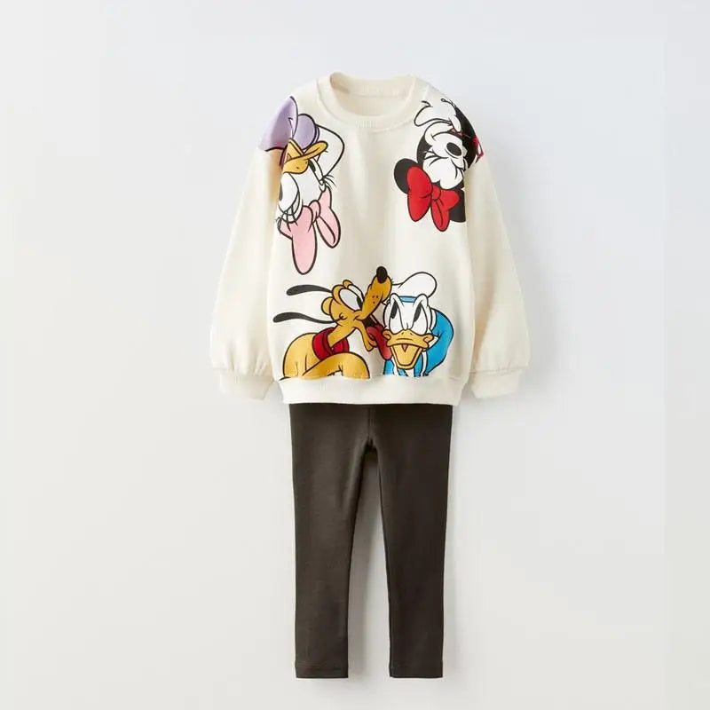 Minnie Mouse modèle bébé fille automne sweat costume conception populaire hauts + Leggings deux pièces ensemble enfants vêtements ensemble pour enfants