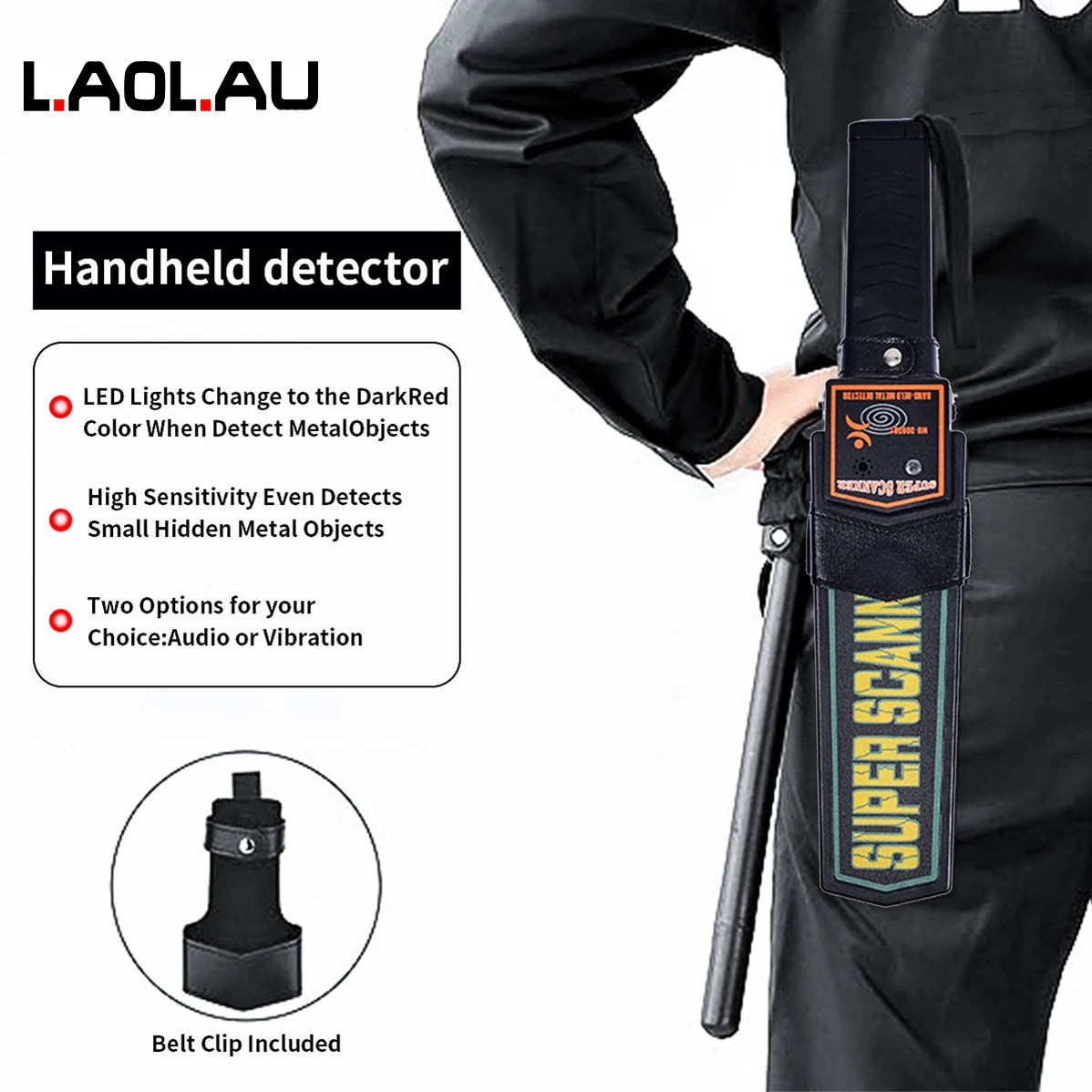LAOLAU Portable Metal Detector Metal Detection Outdoor Gold Detector Portable Scanner Depth Wall Detector Safe Check