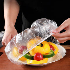 Couvercles de stockage d'emballage alimentaire réutilisables, 100 pièces, sacs pour bol, plaque élastique, couvercle en Silicone, fruits de cuisine, joint de conservation des frais en plastique
