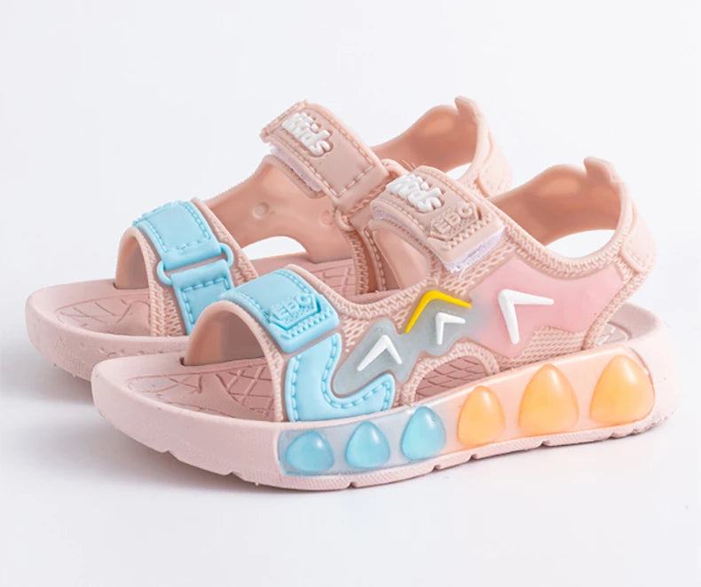 Sandales de Sport pour enfants, chaussures souples respirantes et résistantes à l'usure avec Velcro réglable, chaussures d'extérieur pour garçons et filles, été