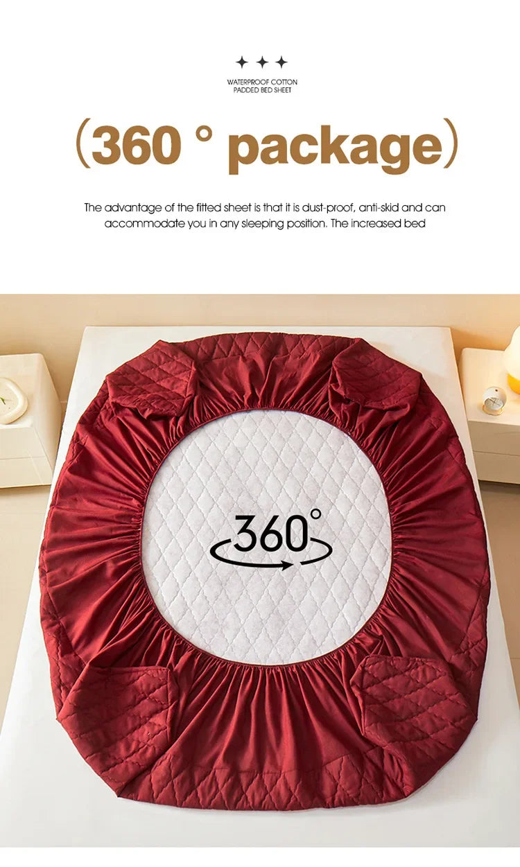 Housse de matelas 100% imperméable, drap-housse épais de couleur unie, simple/Queen/King, 135x200cm, 160x200cm, housse de lit souple