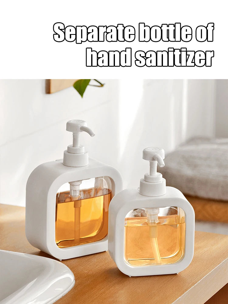 Bouteille distributrice de savon de grande capacité, bouteille de presse en plastique transparent et visible, adaptée aux voyages, à la cuisine, à la salle de bain