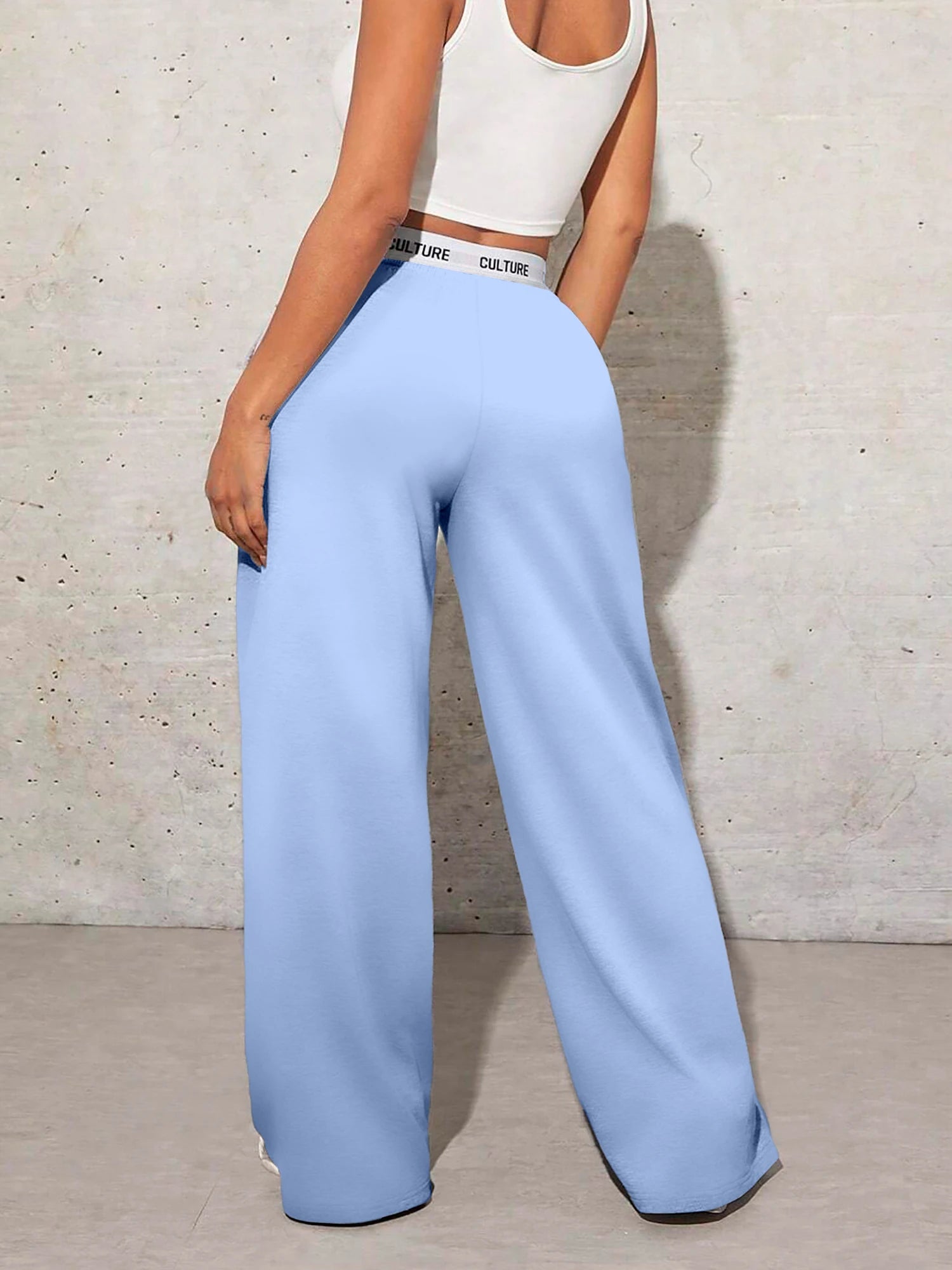 Pantalon femme lettre imprimé décontracté ample femme pantalon large pantalon de survêtement mode femme pantalon de traînée